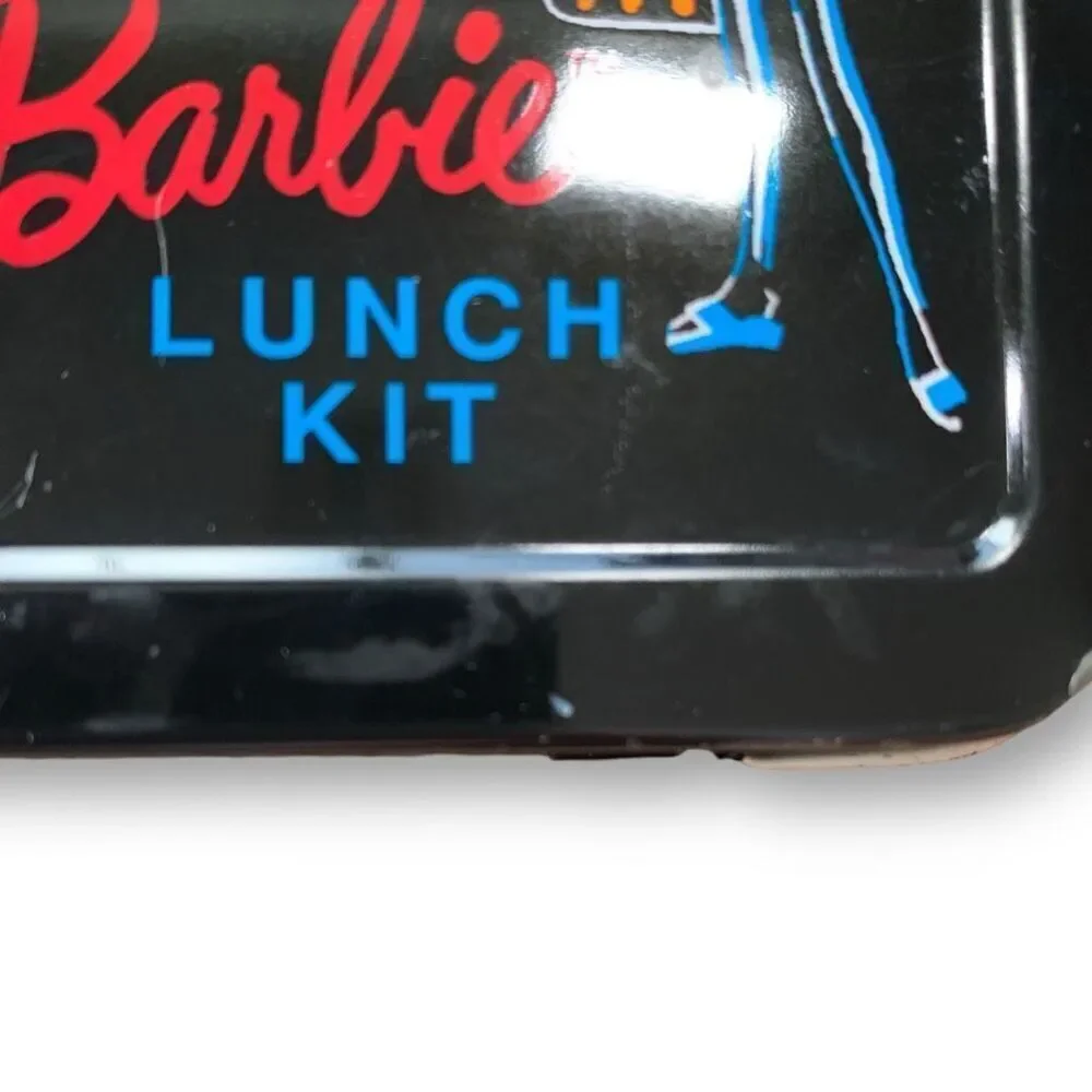 Vintage 90s Barbie X Hallmark Black‎ Lunch Kit Metal Red Handle Limited Edition
